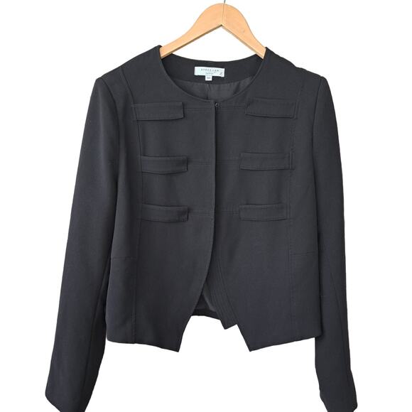 DEREK LAM Collective Black Military Jacket Blazer Size  16 - Picture 9 of 13